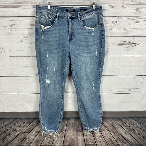 Judy Blue Jeans Womens 18 W Relaxed Fit Stretch Frayed Distressed Casual - Picture 1 of 15